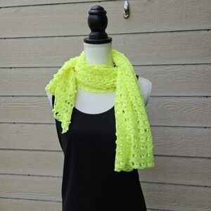 neon yellow mesh scarf
